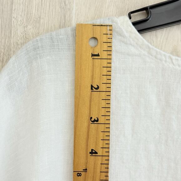 Francesca Bettini 100% Linen Italy Tunic Top Small Blouse Shirt Pockets Boho - Picture 6 of 9